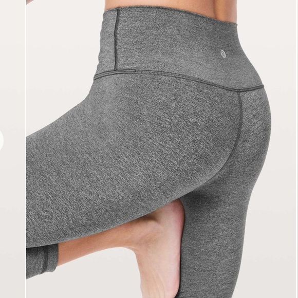 Lululemon Wunder Under Crop (High-Rise) *Luxtreme 21" Heathered Black - Picture 3 of 10